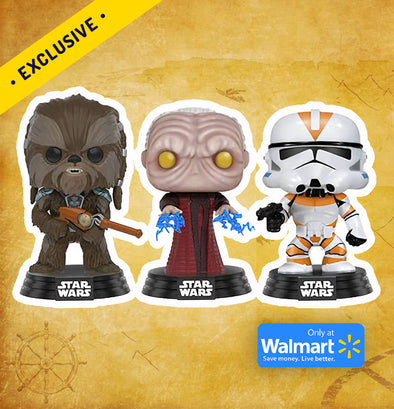 Tarfful/ Unhooded Emperor/ Utapau Clone Trooper (3-Pack) - Walmart Limited Edition Exclusive